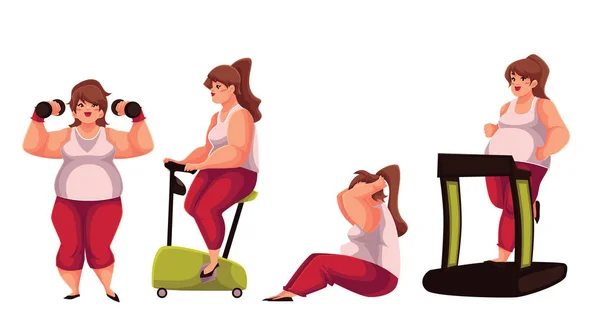 mulher gorda fazendo atividade fisica